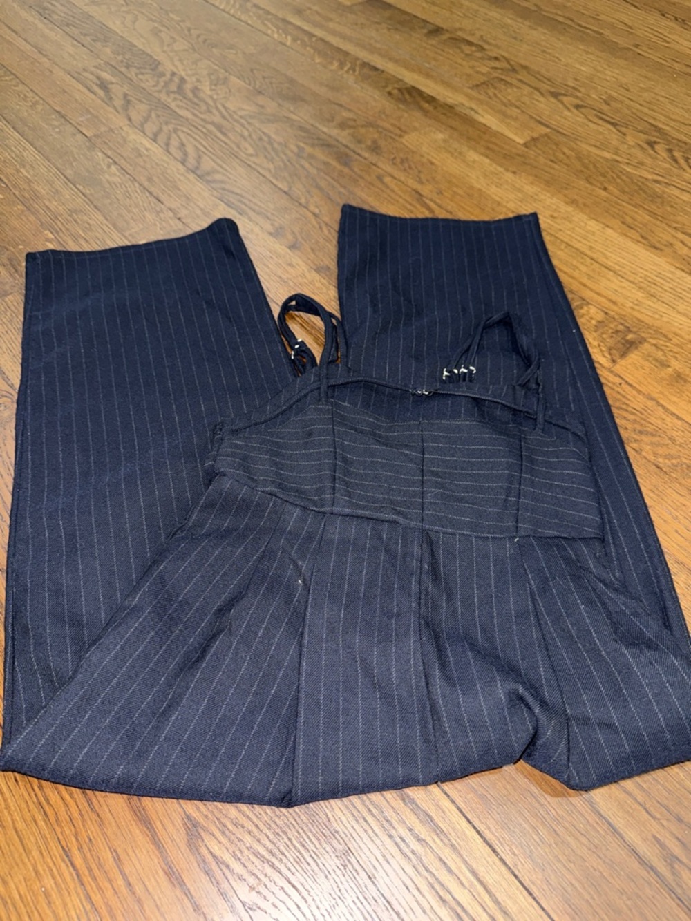 Zara Navy Pinstripe Jumpsuit